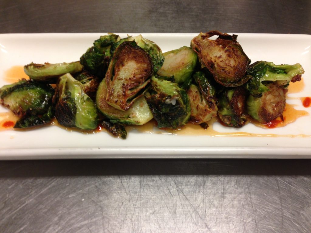 Roasted Brussel Sprouts with Honey Lime Saracha